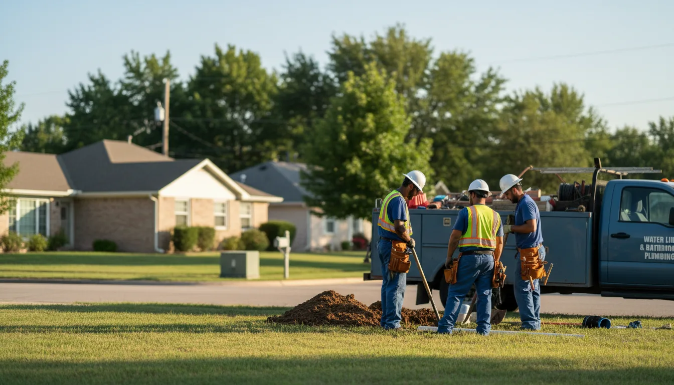 Residential water line and bathroom plumbing service in Robesonia, PA